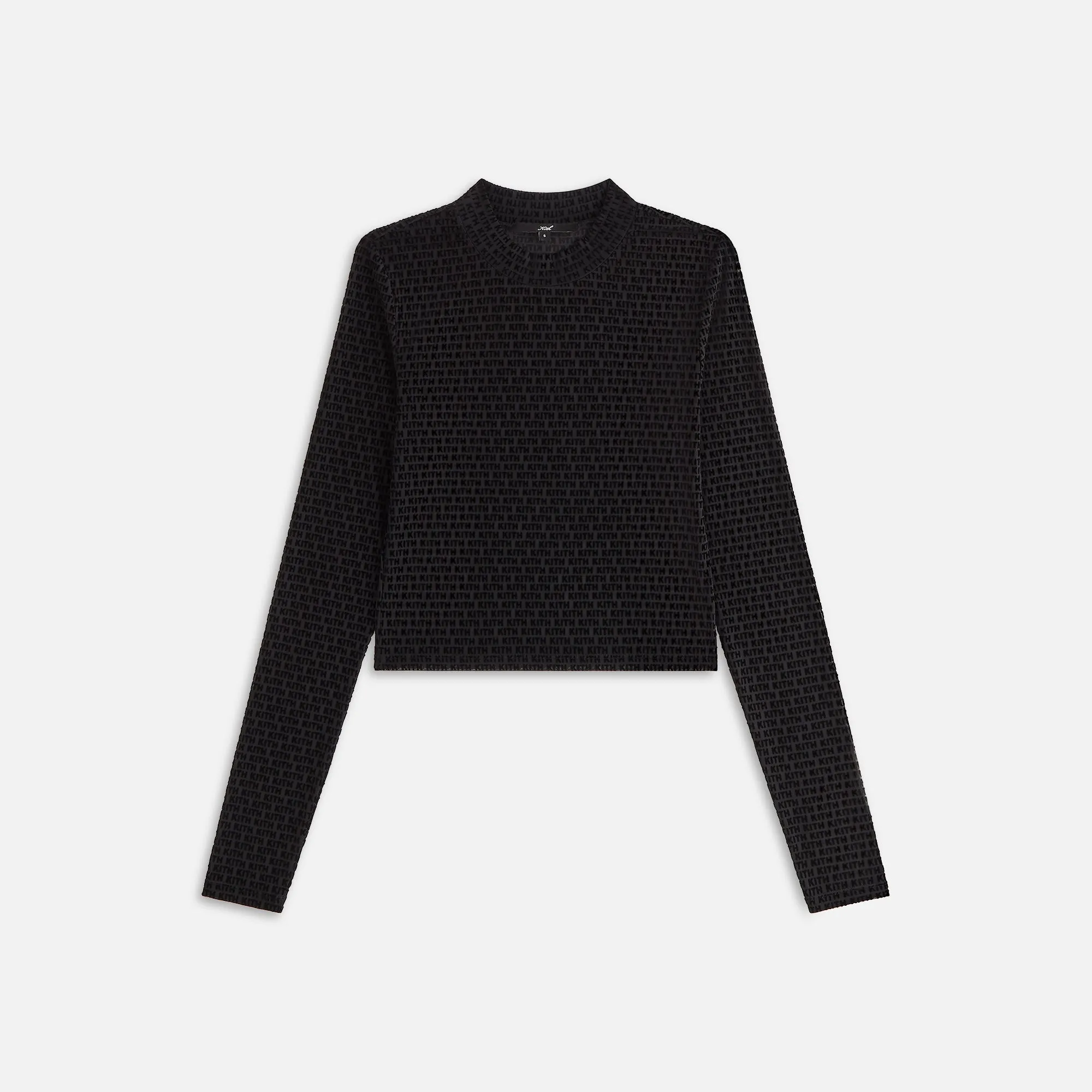 Kith Women Mulberry Monogram Mesh Long Sleeve Tee - Black sold by Kith