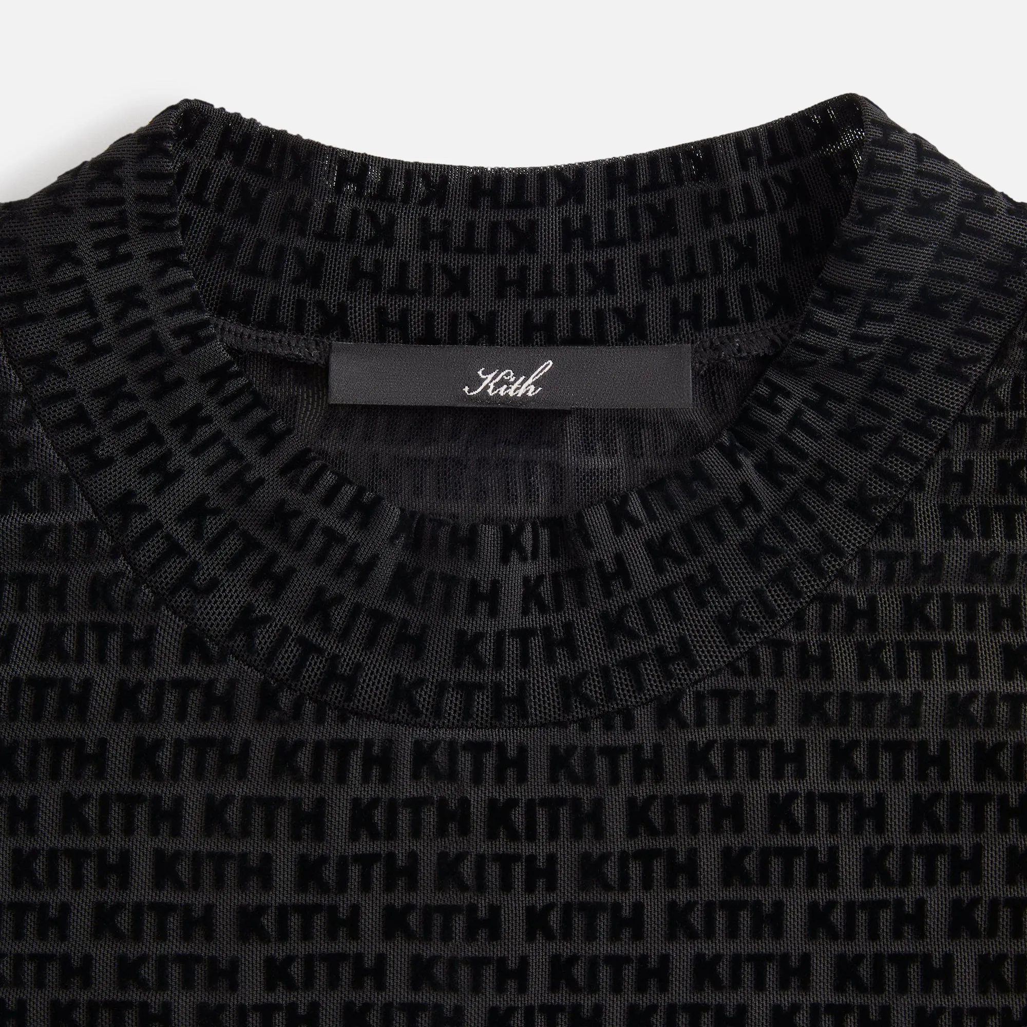 Kith Women Mulberry Monogram Mesh Long Sleeve Tee - Black sold by Kith product image thumbnail 4