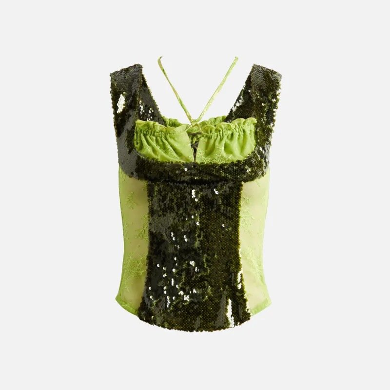 Kim Shui Sequin Corset - Green sold by Kith