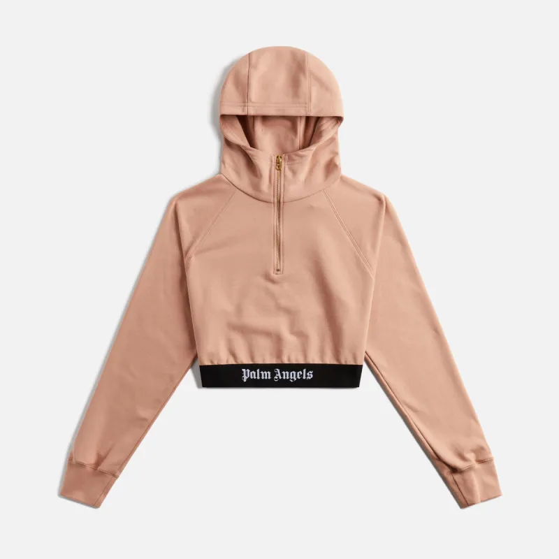 Palm Angels Logo Tape Zipped Hoodie - Pink / Black sold by Kith