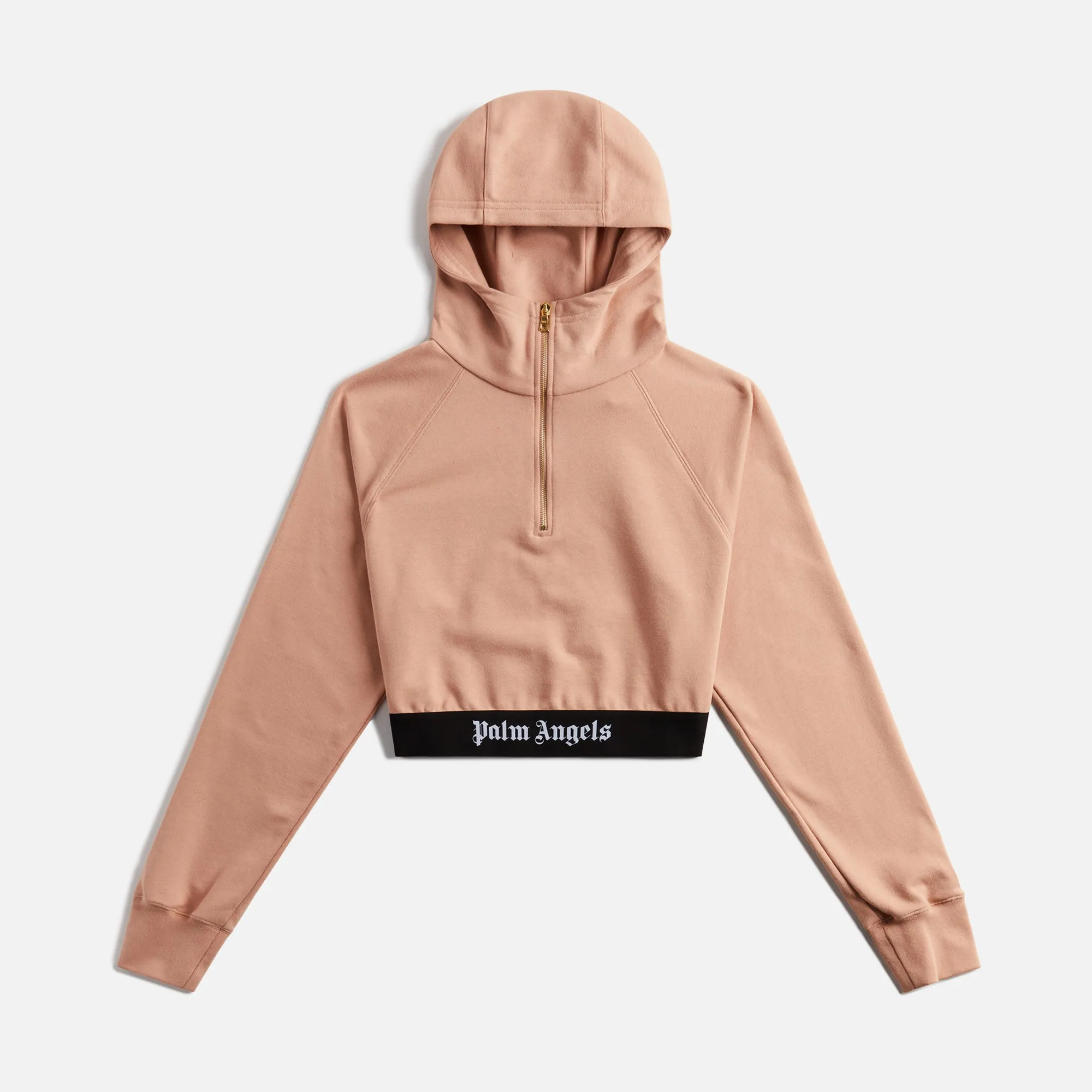 Palm Angels Logo Tape Zipped Hoodie - Pink / Black sold by Kith