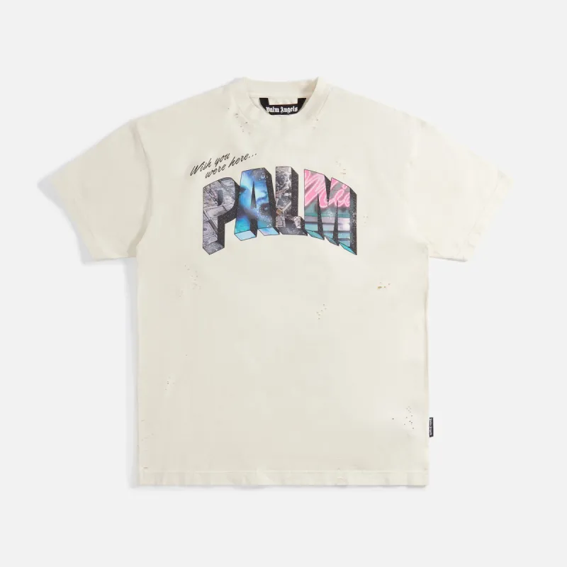 Palm Angels Palm Sign Vintage Tee - White / Multi made by Kith