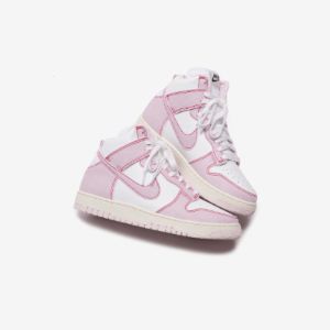 Nike Dunk High 1985 - Summit White / Barely Rose / University Red sold by Kith