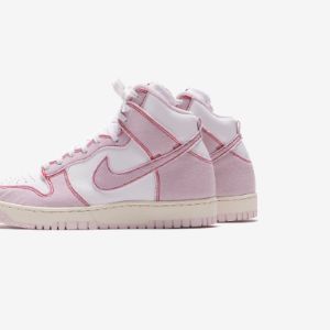 Nike Dunk High 1985 - Summit White / Barely Rose / University Red sold by Kith