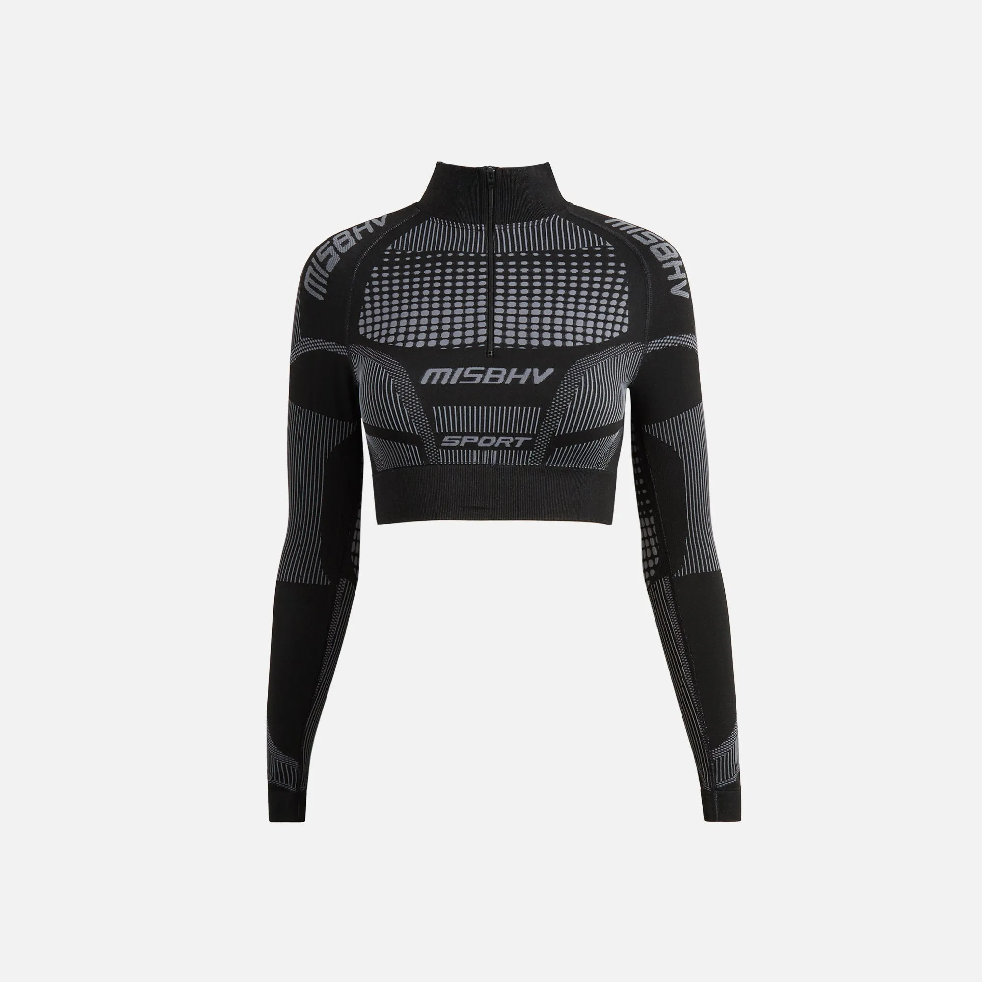 MISBHV Sport Europa Cropped Quarter Zip Long Sleeve - Black sold by Kith
