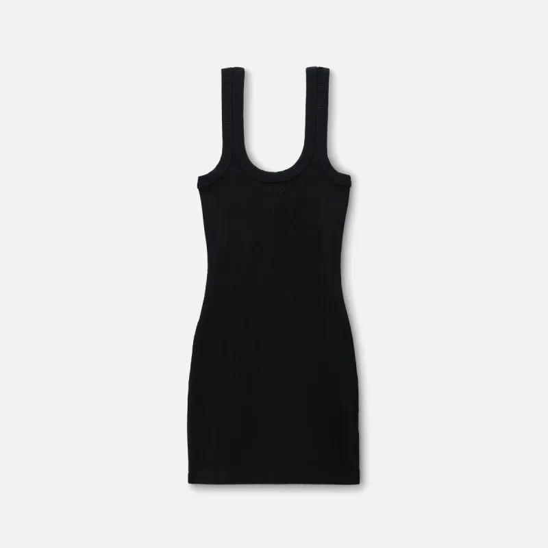 T by Alexander Wang Mini Tank Dress with Embossed Logo - Black made by T by Alexander Wang
