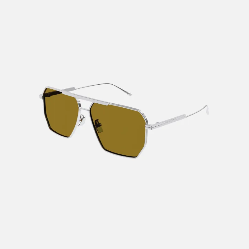 Bottega Veneta Metal Aviator Sunglasses - Gold Frame / Yellow Lens made by Bottega Veneta