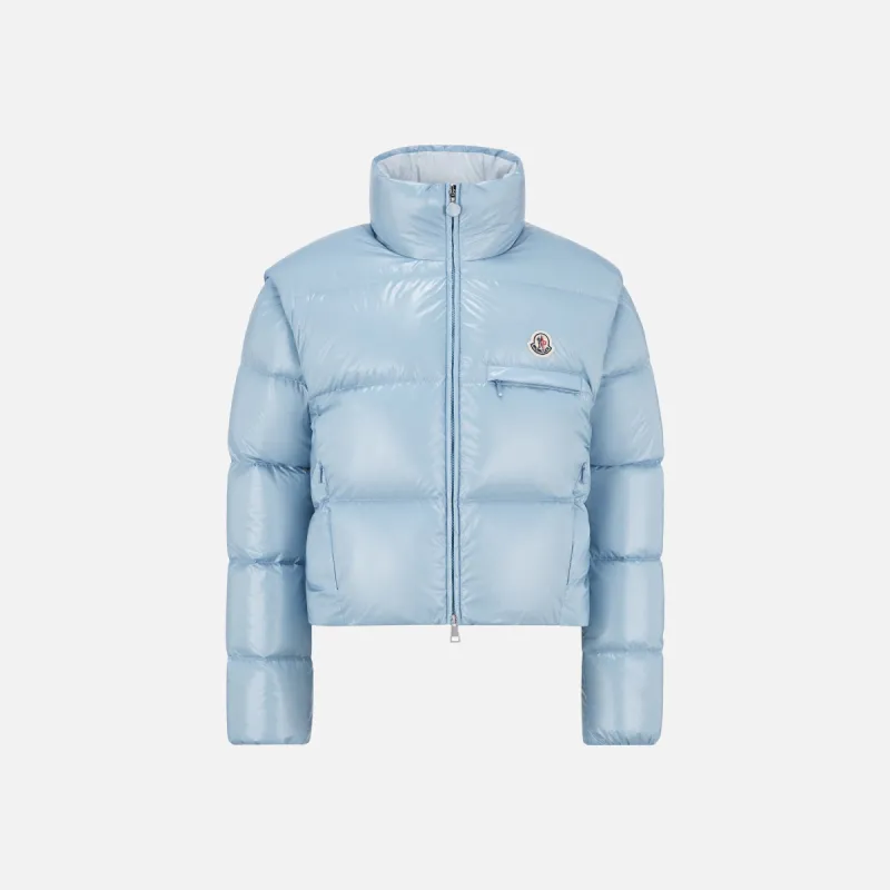 Moncler Almo Short Down Jacket - Light Blue sold by Kith