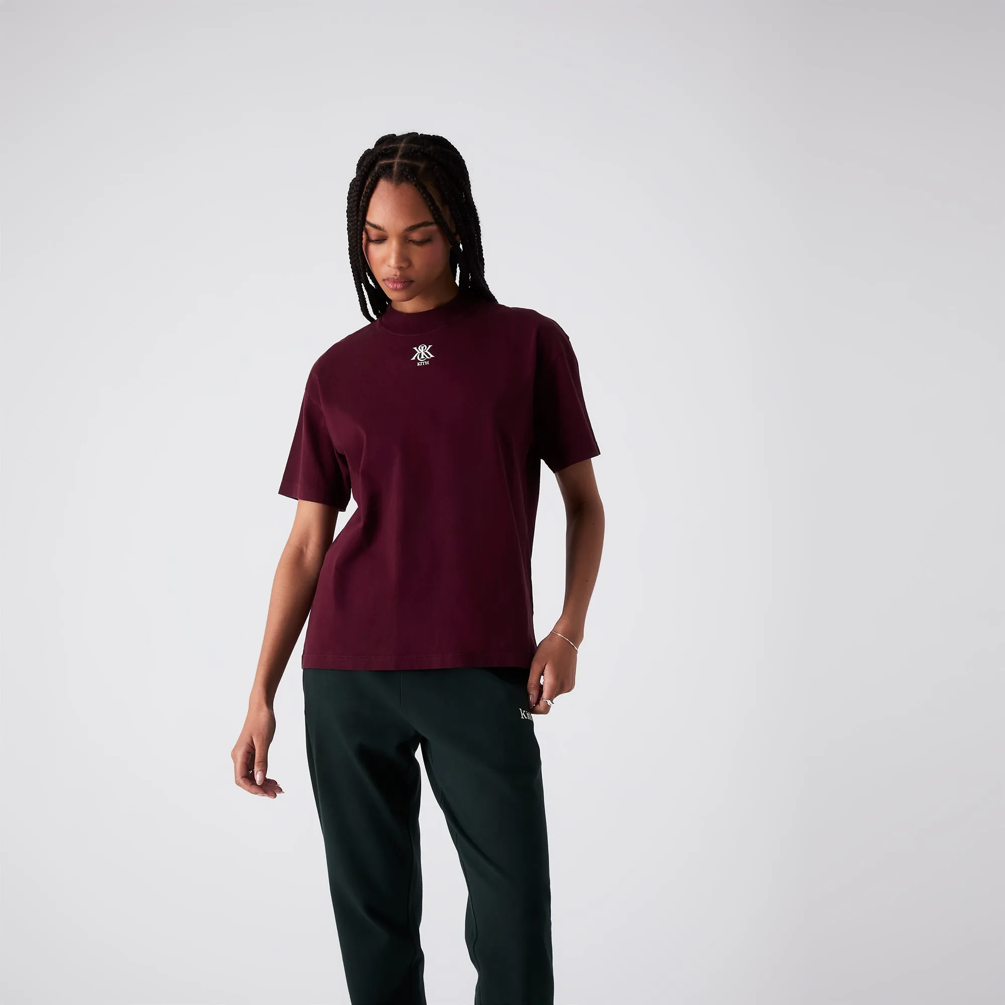 Kith Women Mock Neck Crest Vintage Tee - Magma sold by Kith product image thumbnail 2