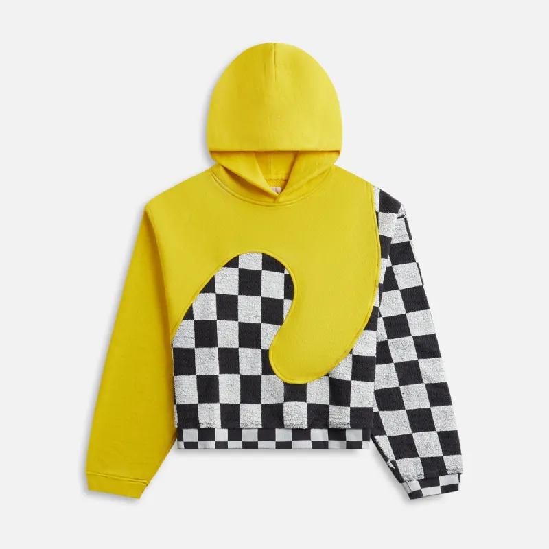 ERL Checker Swirl Hoodie - Yellow sold by Kith
