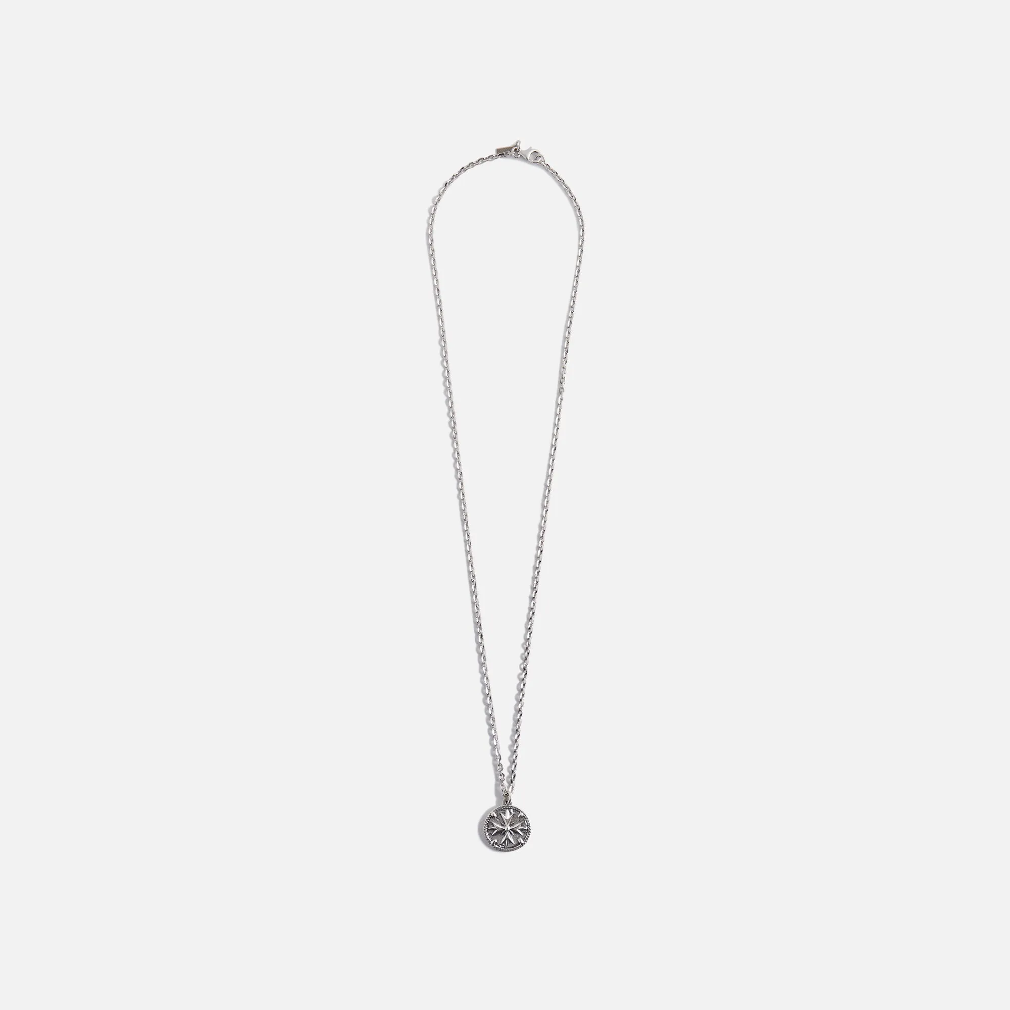 Emanuele Bicocchi Lily Coin Pendant Necklace Large - Silver sold by Kith