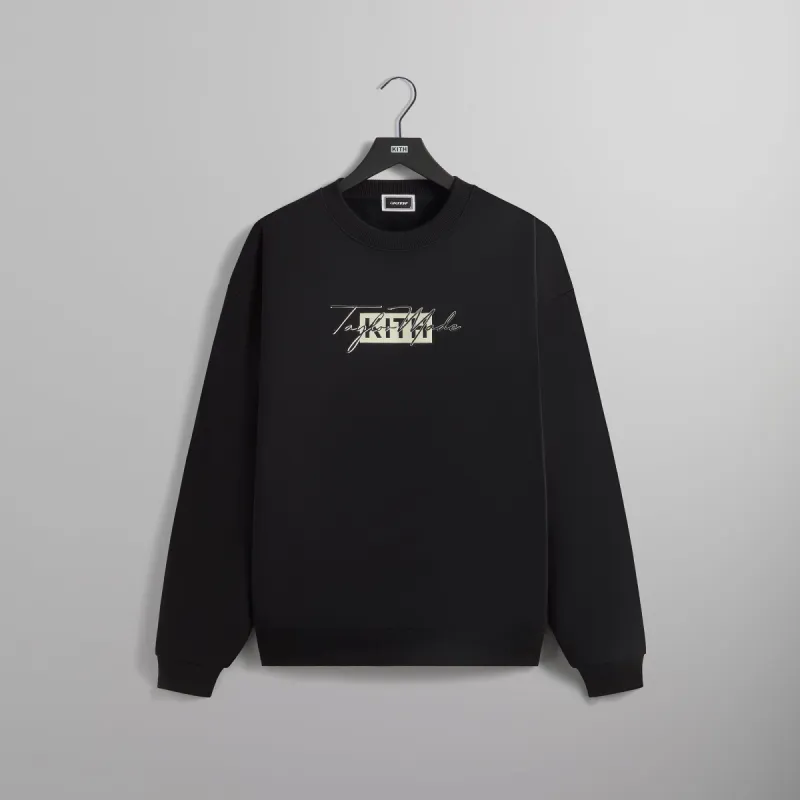 Kith for TaylorMade Script Nelson Crewneck - Black PH sold by Kith