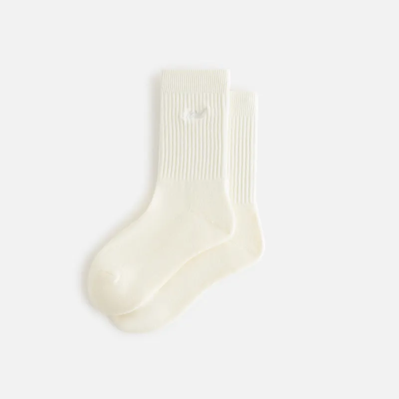Kith Striped Mid Crew Socks With Script Embroidery