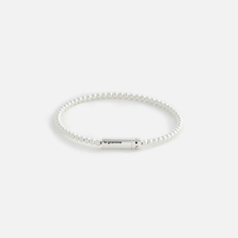 Le Gramme 11g Polished Sterling Silver Beads Bracelet - Silver sold by Kith
