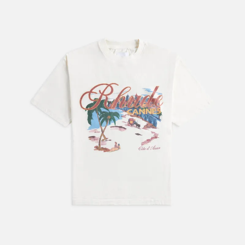 Rhude Cannes Beach Tee - Vintage White sold by Kith