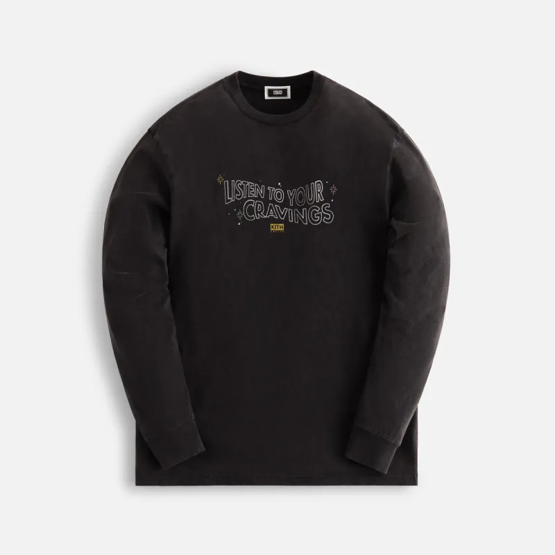 Kith Treats Cravings Vintage Long Sleeve Tee - Black sold by Kith