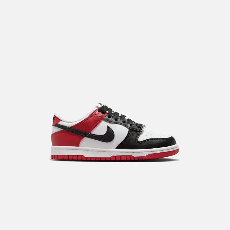 Nike GS Dunk Low - Gym Red / Black / White sold by Kith