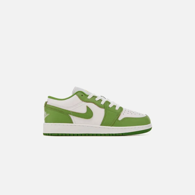 Jordan GS Air Jordan 1 Low SE - White / Chlorophyll / Lightning sold by Kith