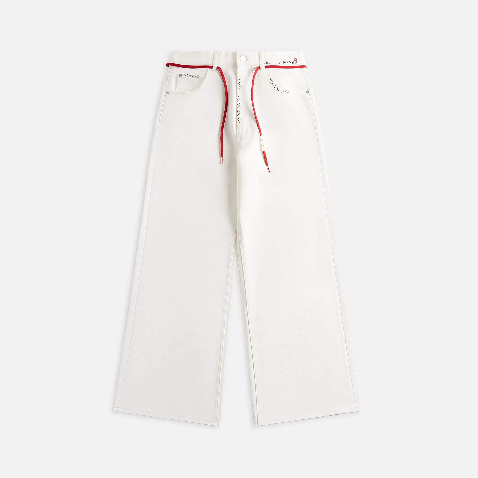 Marni Cotton Drill Trouser - Lily White sold by Kith