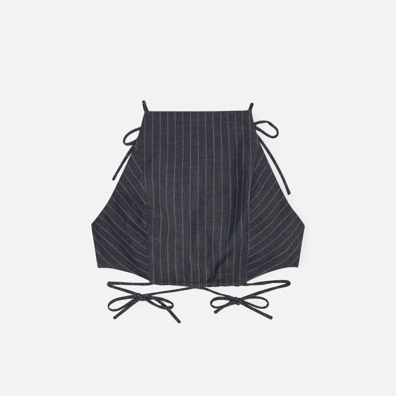 Ganni Stretch Stripe String Top - Gray sold by Kith