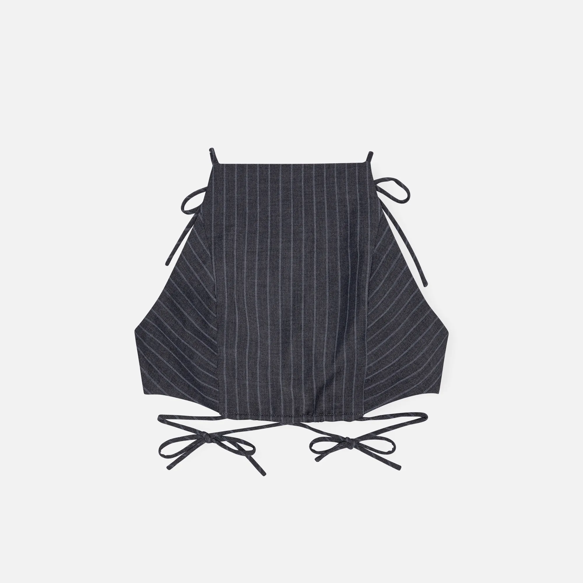 Ganni Stretch Stripe String Top - Gray sold by Kith