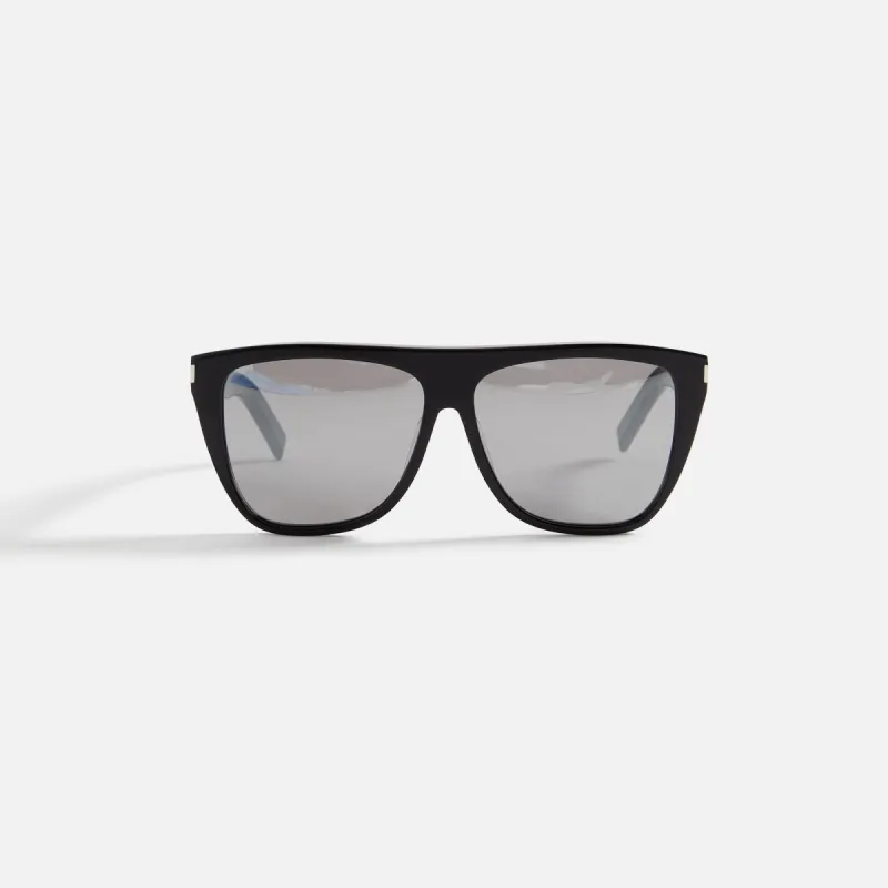 Saint Laurent SL 1 Sunglasses - Black / Silver Lens sold by Kith