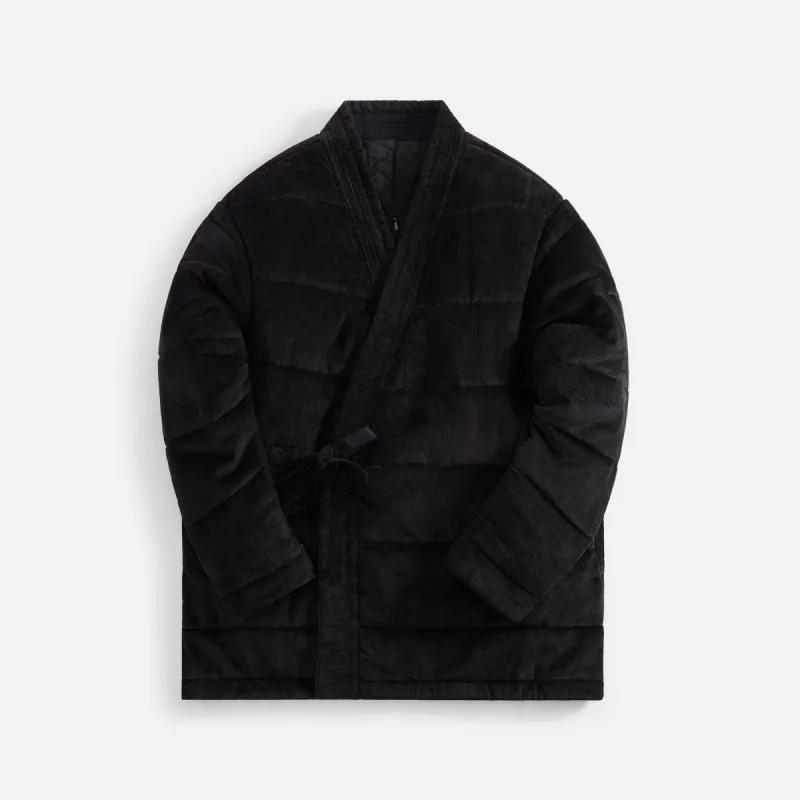 Maharishi Hemp Cord Padded Kimono - Black sold by Kith