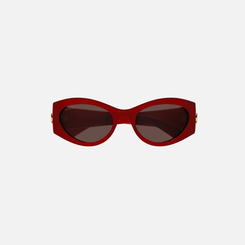 Gucci Acetate Oval Frames - Burgundy sold by Kith