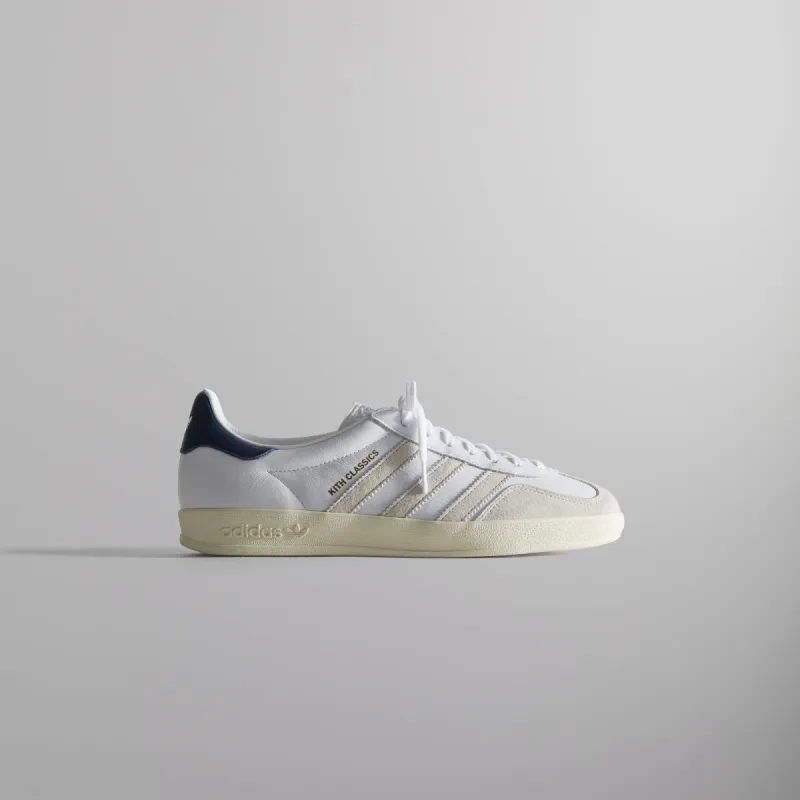 Kith Classics for adidas Originals Gazelle Indoor - White / Collegiate Navy / Off-White sold by Kith