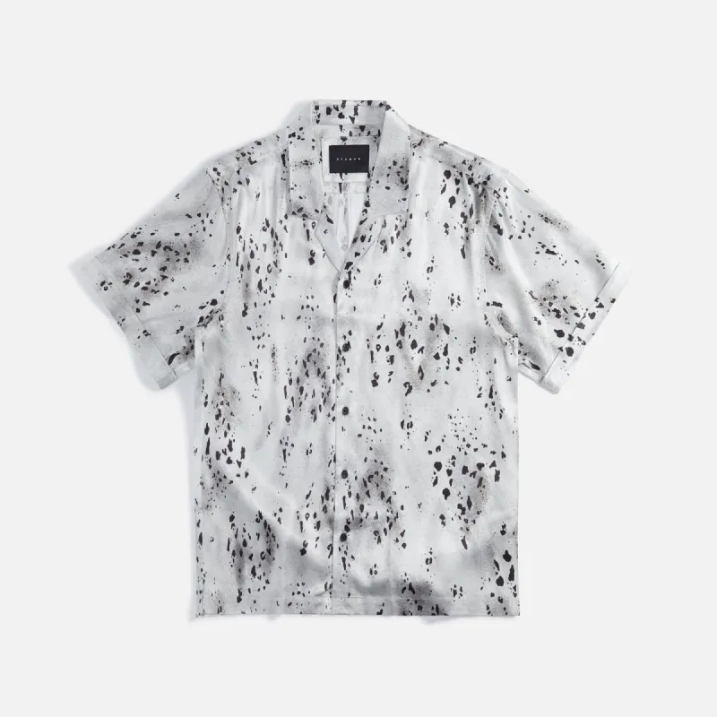 Stampd Printed Camp Collar Buttondown - Grey Leopard sold by Kith