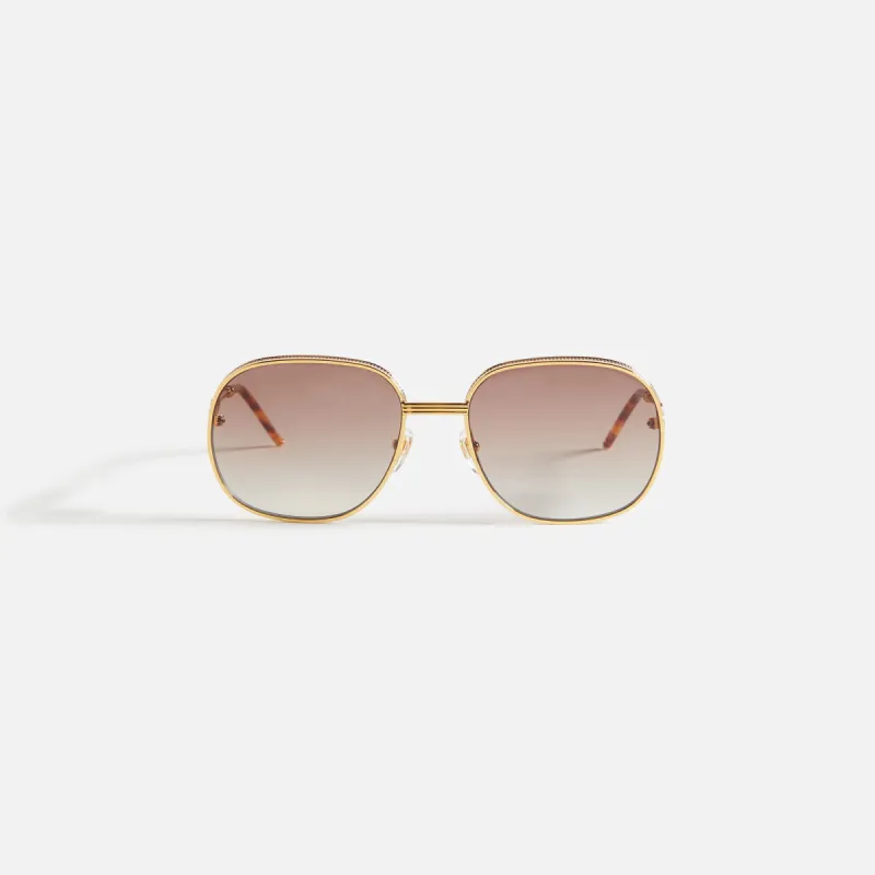 Casablanca Square Metal Sunglasses With Gradient Lens - Gold / Silver sold by Kith