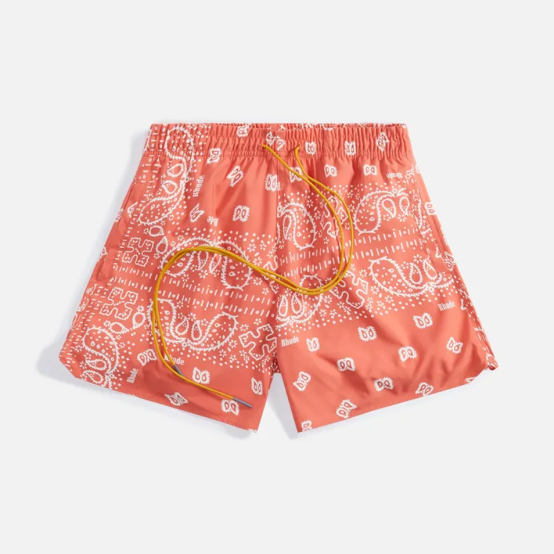 Rhude Bandana Trunks - Orange sold by Kith