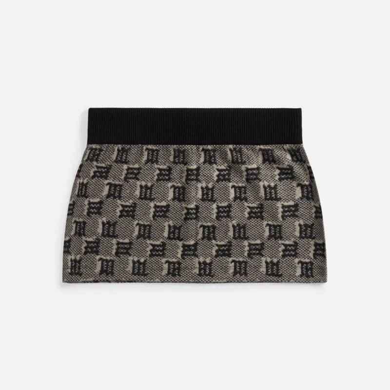 MISBHV Silk Wool Knitted Monogram Mini Skirt - Multi sold by Kith