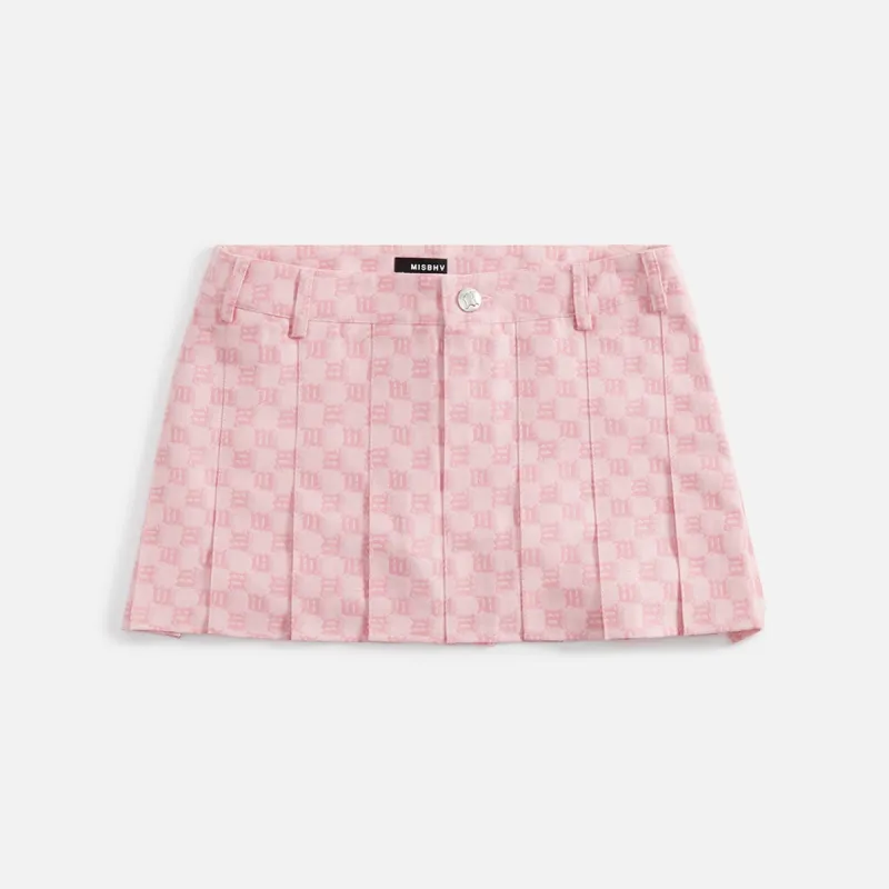MISBHV Jacquard Canvas Monogram School Skirt - Bubblegum sold by Kith