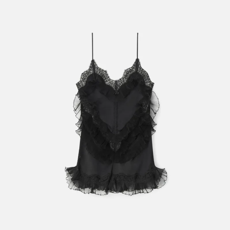 Alexander Wang Lace Combo Slip Dress with High Hip Cutout - Black made by Alexander Wang