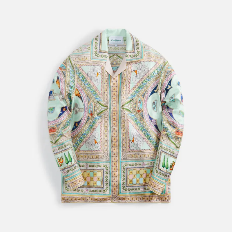 Casablanca Le Labyrinthe Cuban Collar Long Sleeve Shirt - Multi sold by Kith