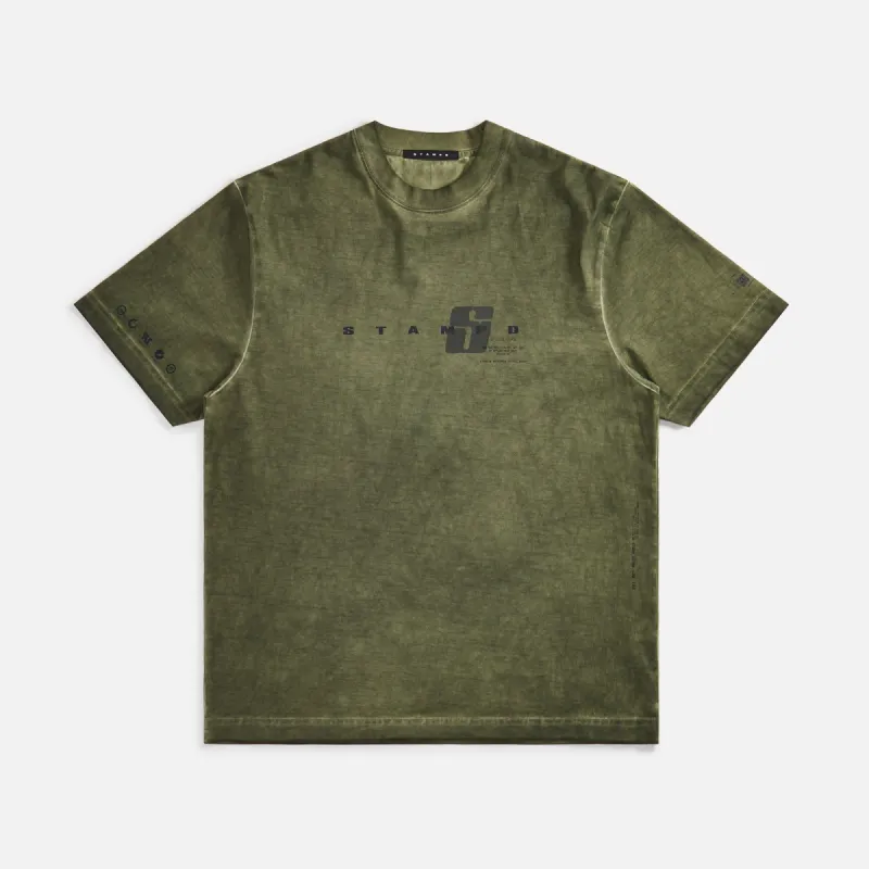 Stampd Oil Washed Transit Relaxed Tee - Army made by Stampd