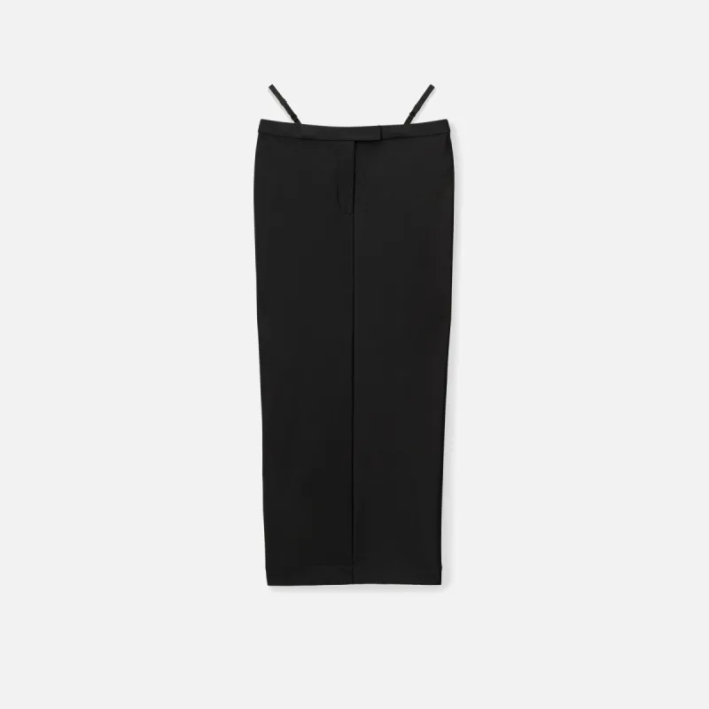 T by Alexander Wang Fitted Long Skirt With Logo Elastic G String - Black sold by Kith
