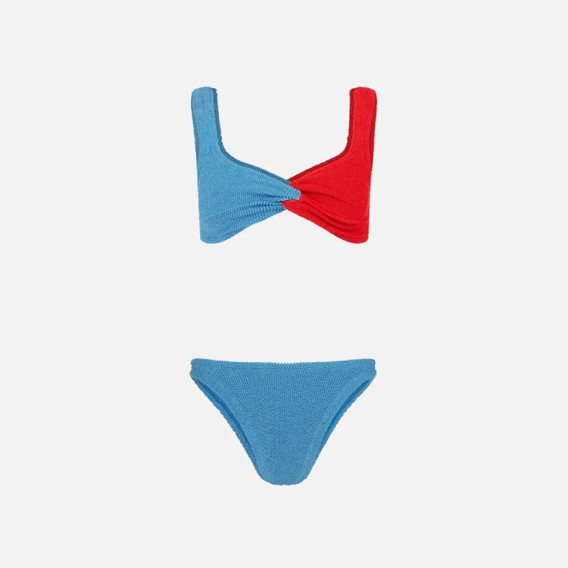 Hunza G Duo Chelsea Bikini - Sky Blue / Red made by Kith
