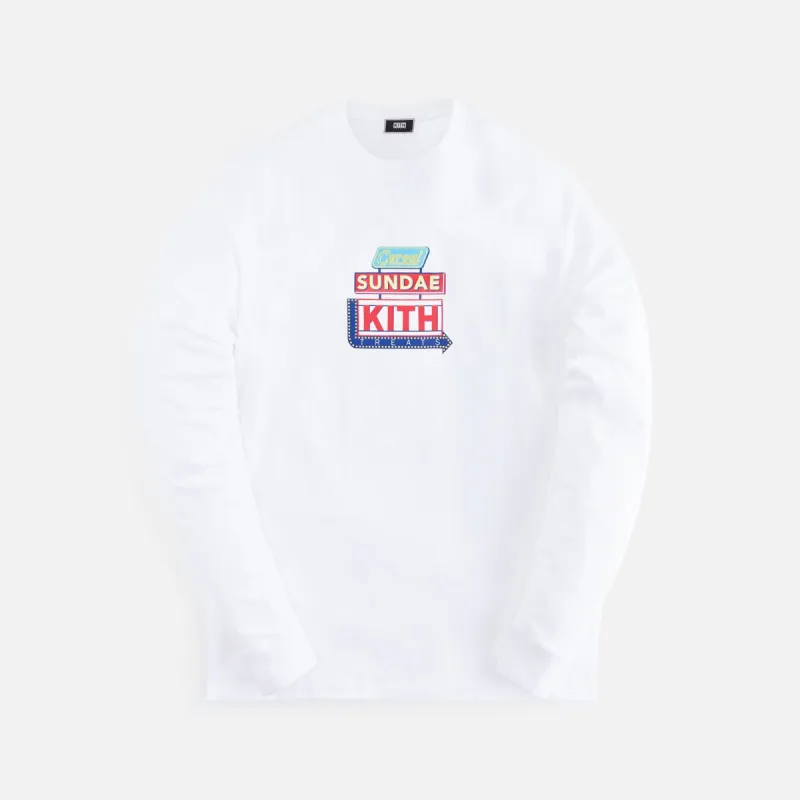 Kith Treats Sundae Station Long Sleeve Tee - White sold by Kith
