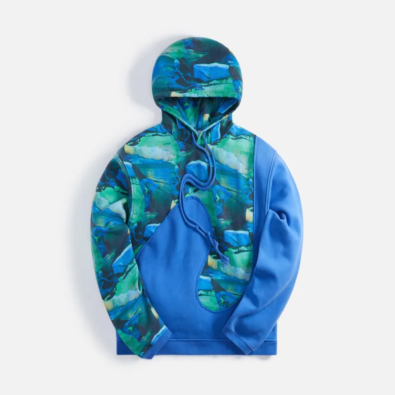 ERL Unisex Printed Swirl Fleece Hoodie Knit - Green Suns made by Kith