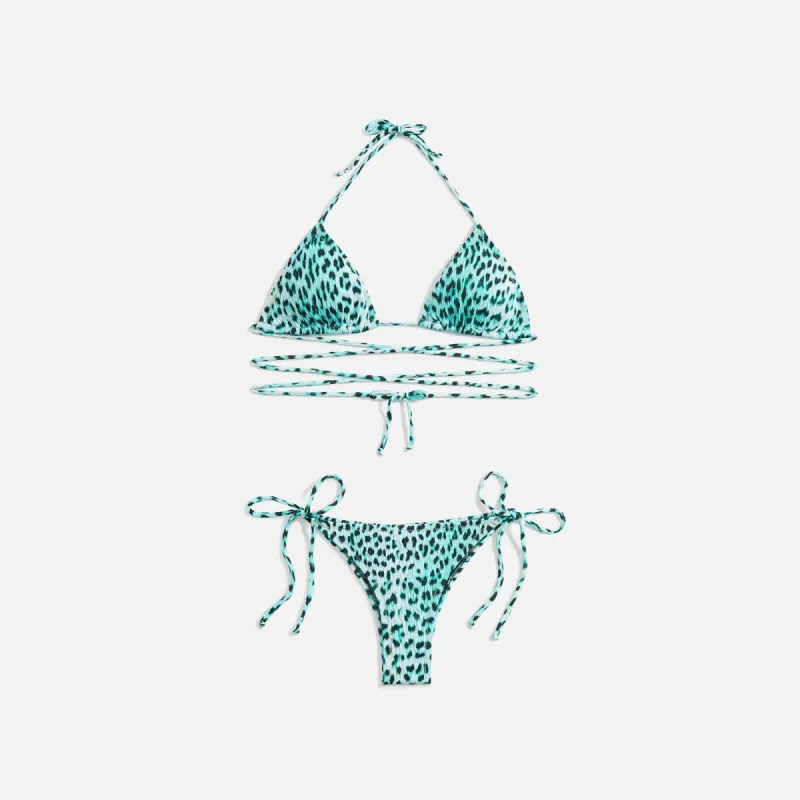 Reina Olga Miami Bikini - Blue Leo Seersucker sold by Kith