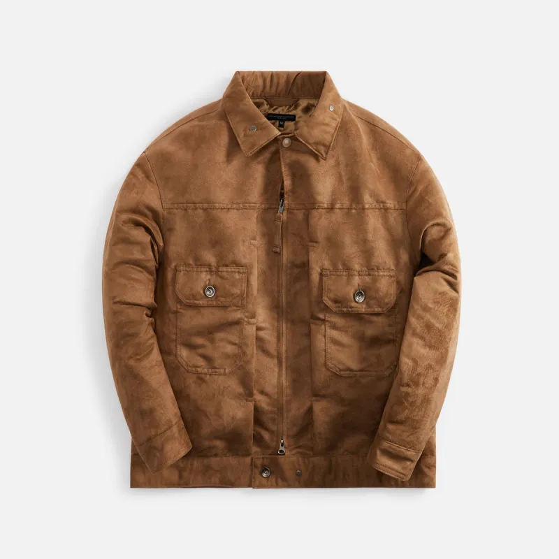 Engineered Garments Trucker Jacket Polyester Fake Suede - Khaki sold by Kith
