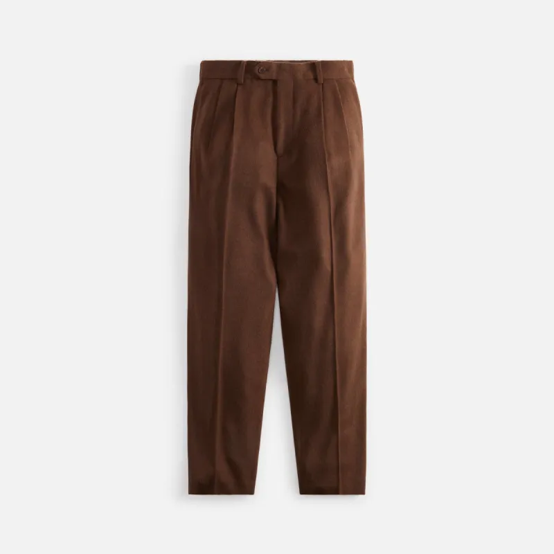 Auralee Baby Camel Flannel Slack - Dark Brown sold by Kith
