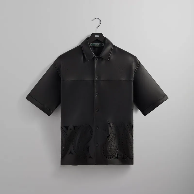 Kith Leather Reade Shirt - Black PH sold by Kith