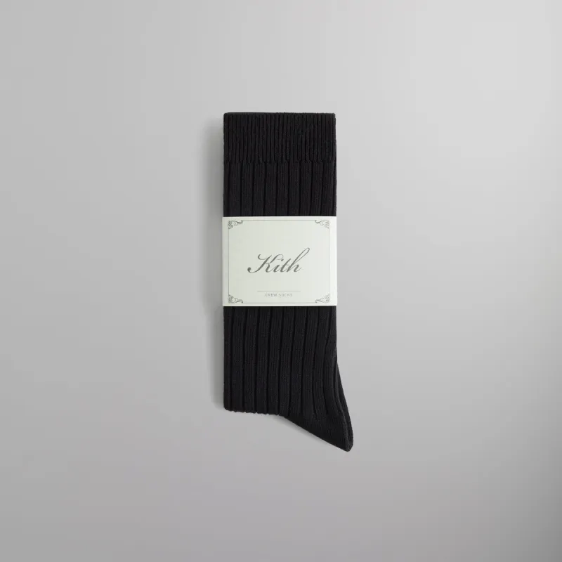 Kith Ribbed Cotton Socks - Black PH sold by Kith