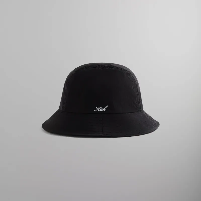 Kith Nylon Camper Bucket Hat - Black PH sold by Kith