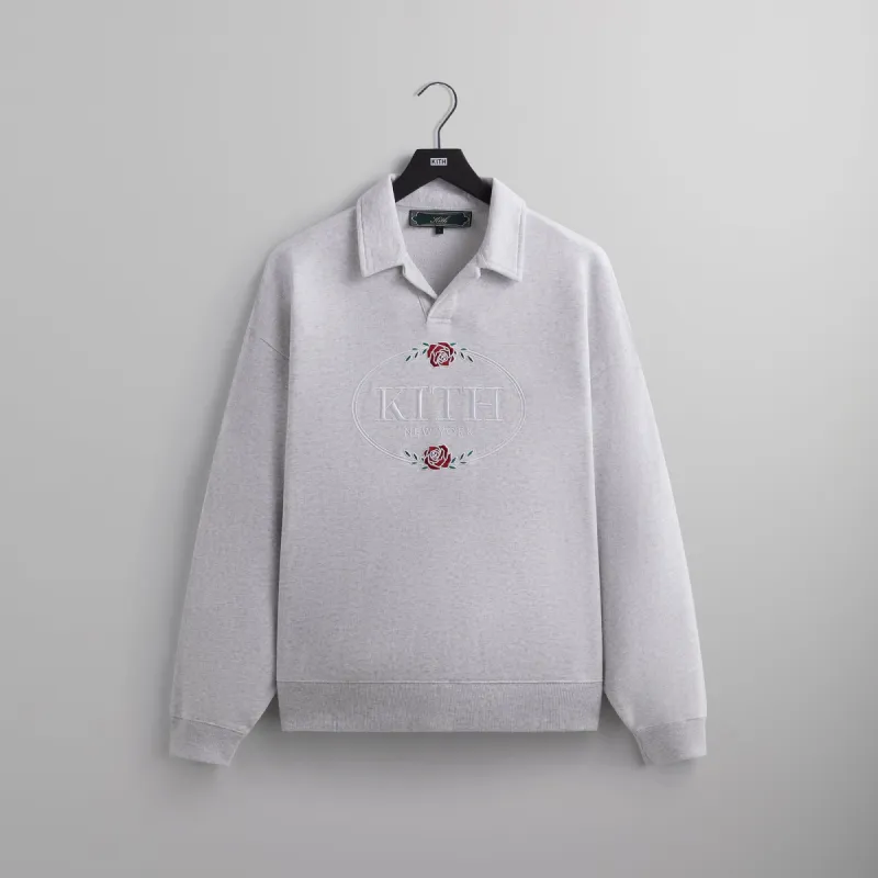 Kith Nelson Collared Pullover -  Light Heather Grey PH sold by Kith