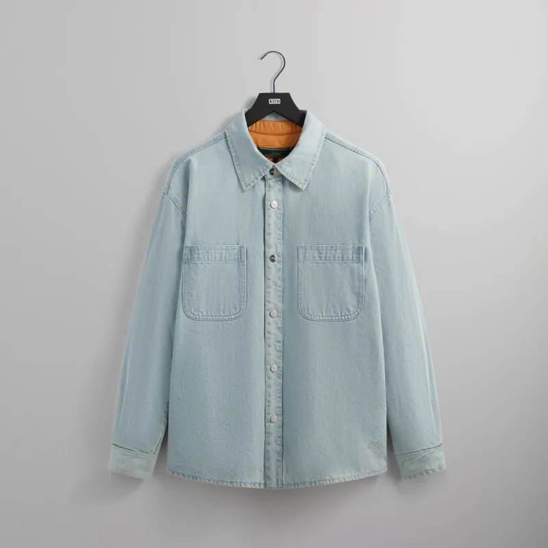 Kith Quilted Apollo Shirt - Light Indigo PH sold by Kith