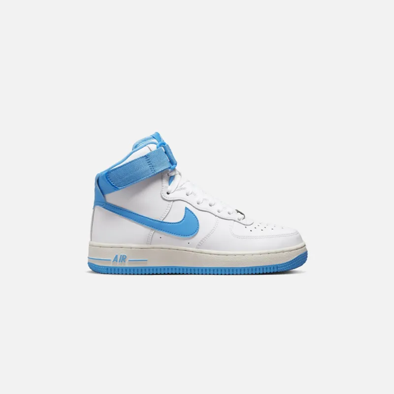 Nike WMNS Air Force 1 High OG QS - White / University Blue sold by Kith
